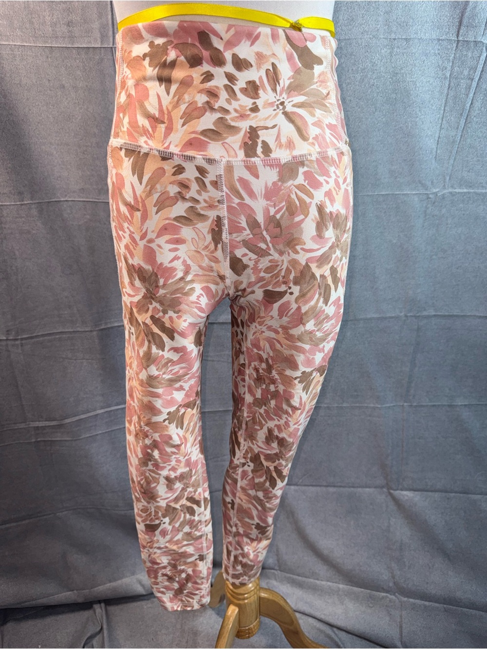 2181-Freely High-Rise Floral Print Leggings in Pink & Brown